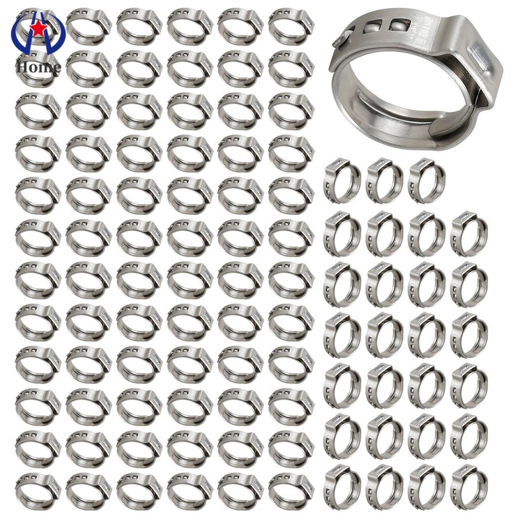 100Pcs 1/2 Inch PEX Cinch Clamps 304 Stainless Steel PEX Crimp Rings ...