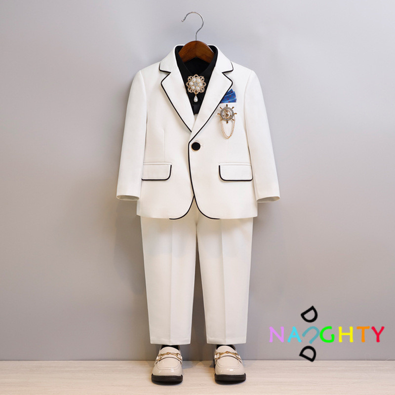 1 15 Years Kid s Vest Trousers Suit Boy Performance Costume White Suit Shopee Malaysia