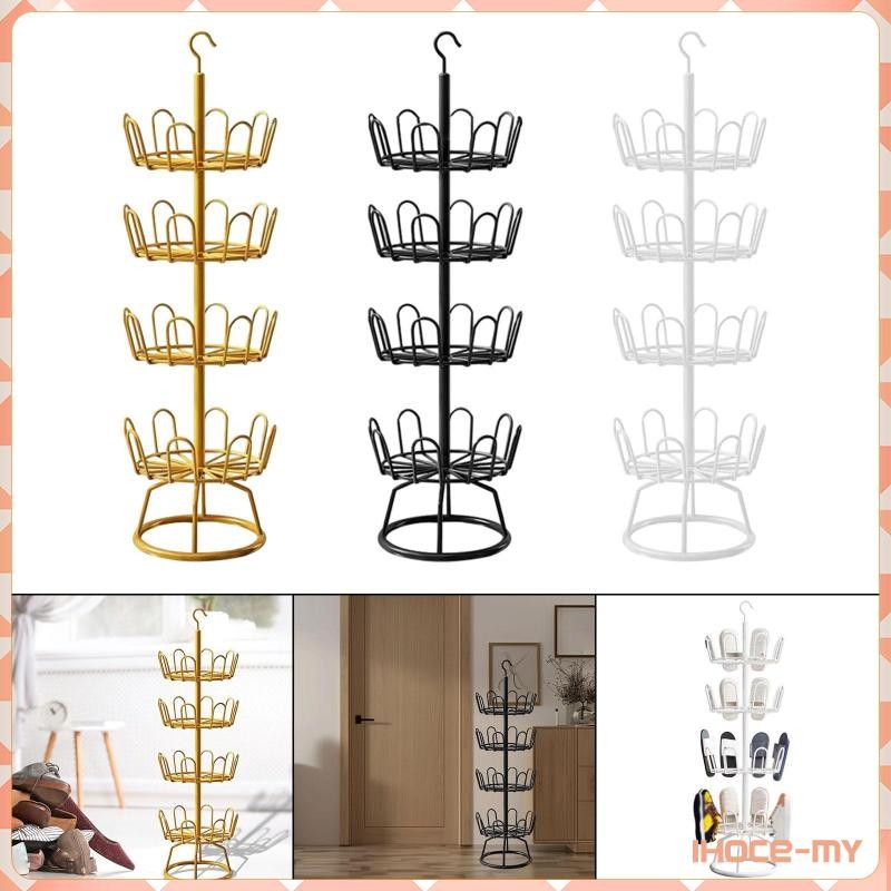 [IhoceMY] Revolving Shoe Rack Shoe Tree Household Essential 4 Tier ...