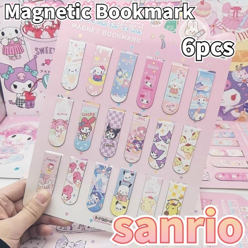 6Pcs Sanrio Kuromi My Melody Animation Creative Cartoon Magnetic ...