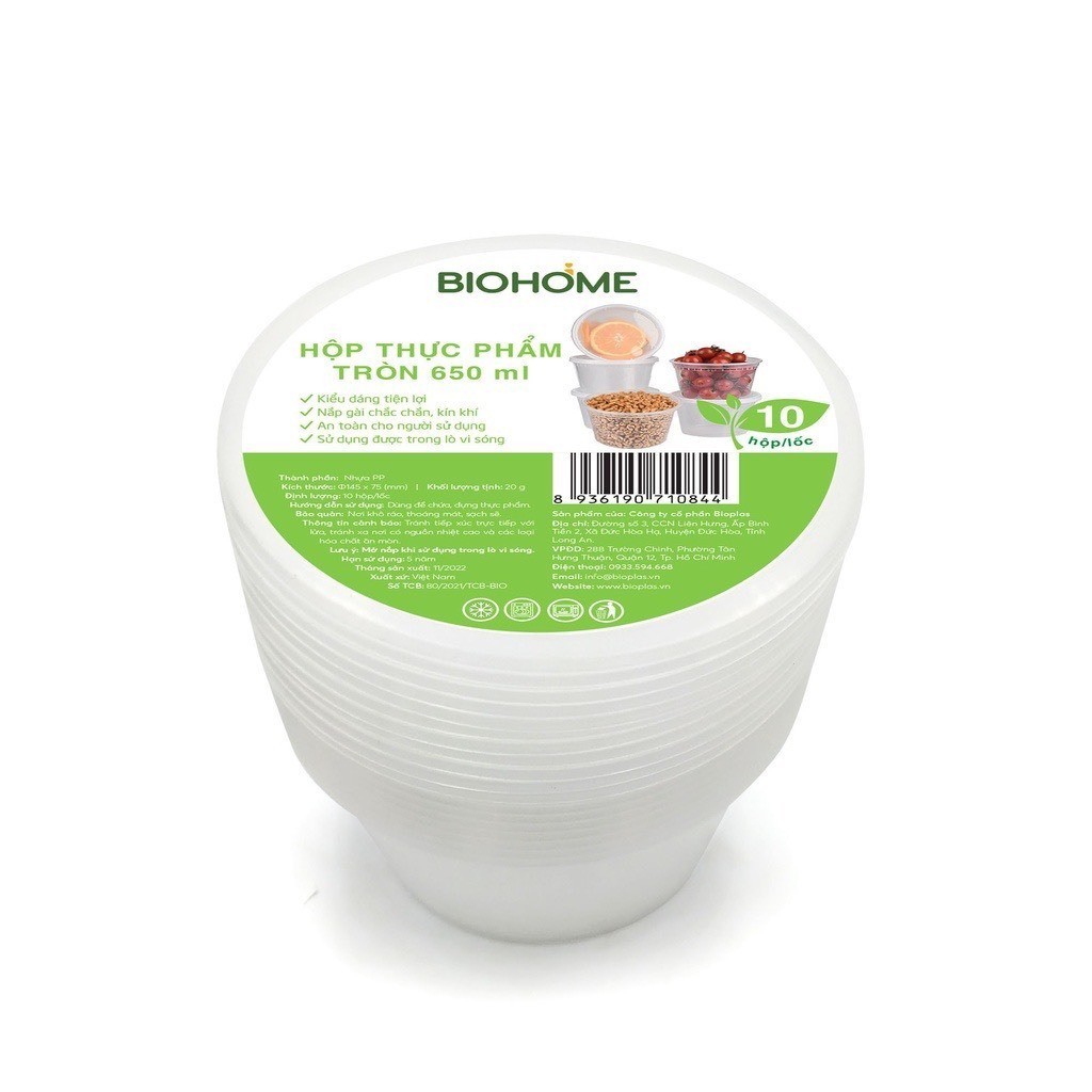 Biohome Round Food Box 650ml 10 Set 1 Pack | Shopee Malaysia