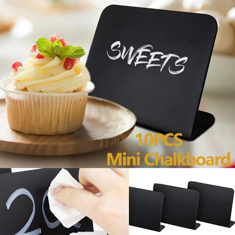 12 Pcs L-Shaped Mini Chalkboard Signs - 4x3 Inch Acrylic Blackboard Buffet Tags For Parties & Weddings - View #11