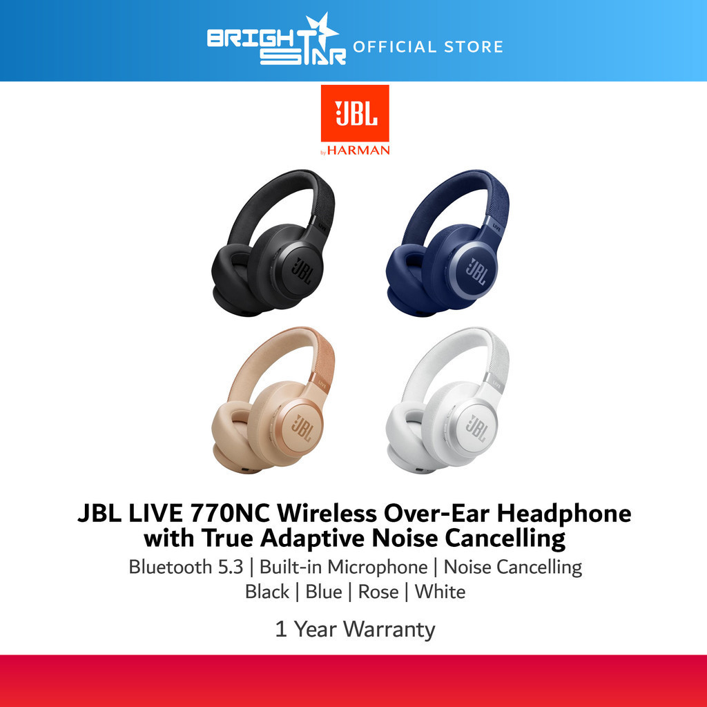 JBL Live 770NC Wireless Over-Ear Headphone with True Adaptive Noise ...