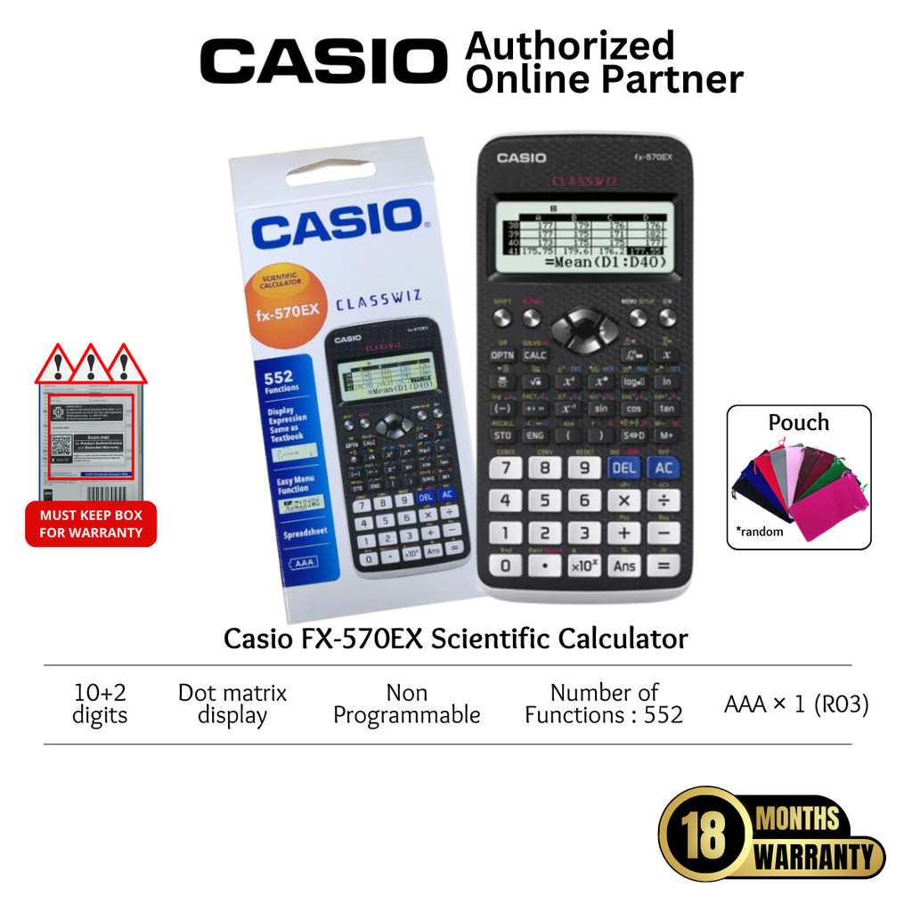 Casio FX-570EX Scientific Calculator Genuine Original (18 Months ...