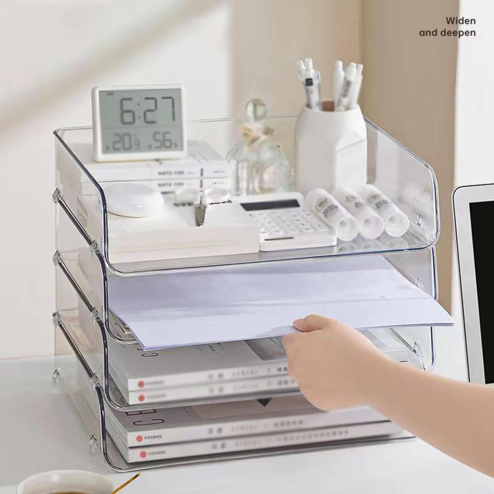 Acrylic Clear Paper Trays, Desktop Racks , PET Clear Desk Letter Tray ...