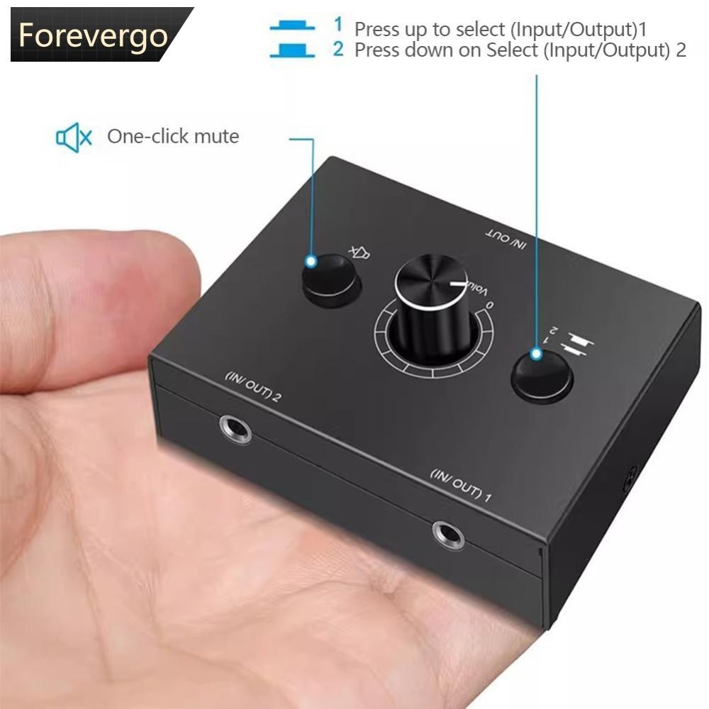 FOREVERGO 4 Way/2 Way 3.5mm Stereo Audio Switcher Bi-Directional Audio ...