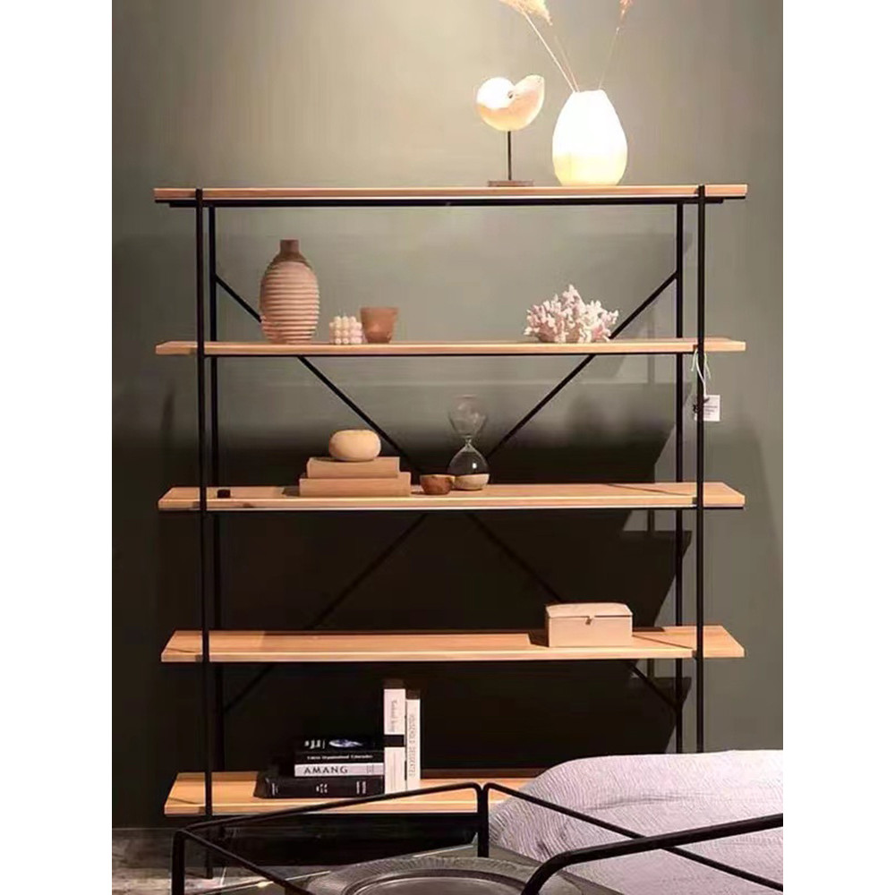 Vintage Solid Wood Storage Rack Multi-layer Bookshelf Industrial Style ...