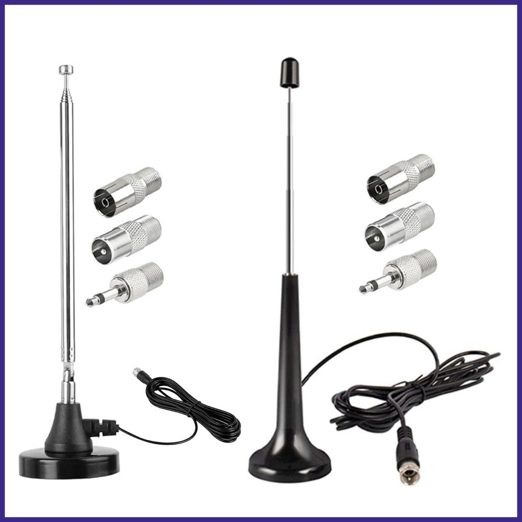 FM Telescopic Antenna Long Range Reception Indoor TV AM FM Radio Stereo ...