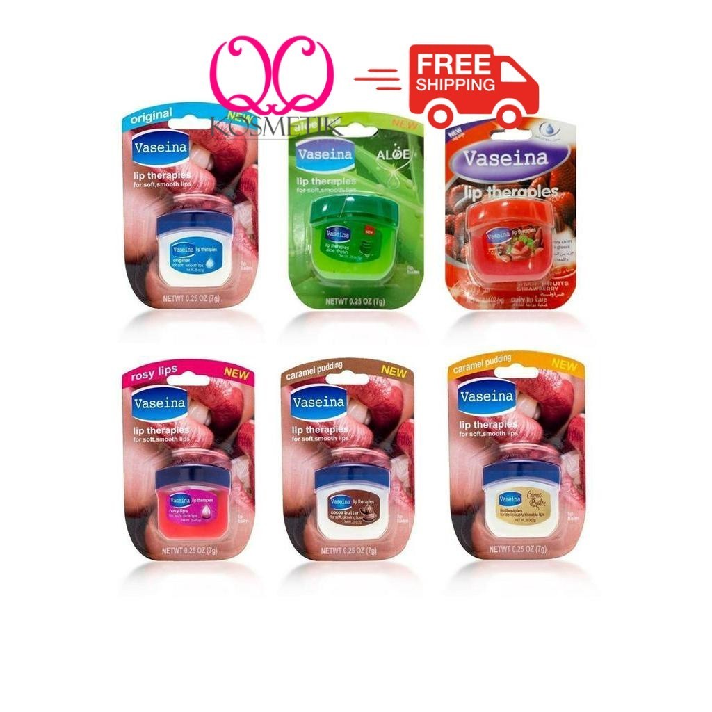 Vaseina Lip Therapy Lipbalm Rosy Lips Aloe Strawberry Original Ala 