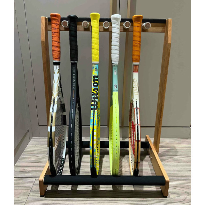 Wall Mounted Racket Storage Rack - 6 Hook Tennis/Badminton Racket Organizer