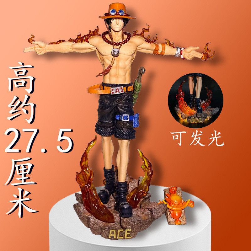 One piece Gift one piece Exhibition Arm Cross Ace Hand-Made Anime Model ...