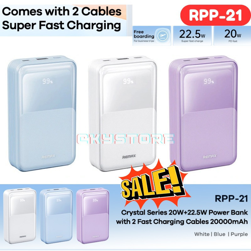 20000MAH RE-MAX RPP-21 CRYSTAL SERIES 22.5W POWER BANK 20K Build 2 ...