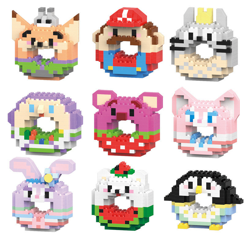 50 Styles Donut Building Blocks Cartoon Doll Toys Children's Day Gift ...