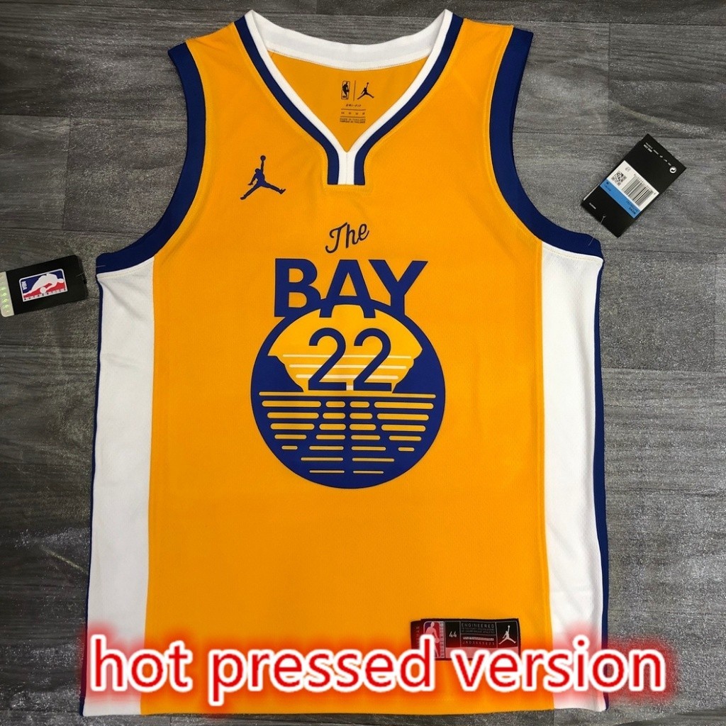 NBA Jersey hot pressed version Golden State Warriors #22 Wiggins ...