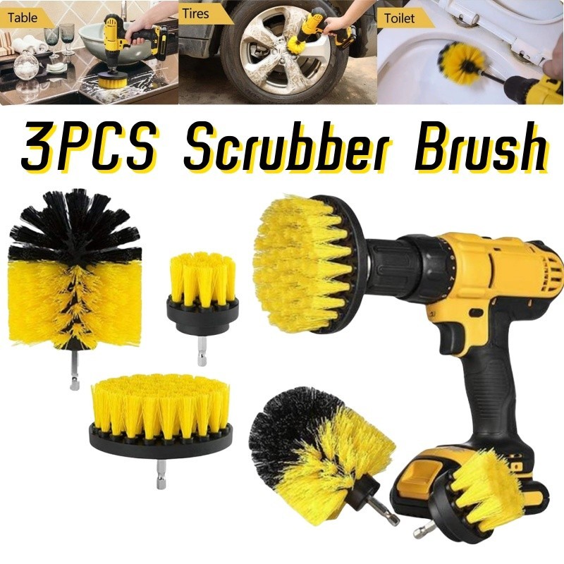 3PCS Drill Scrubber Brush Stiff Bristle Power Scrubber Brush Set Drill ...