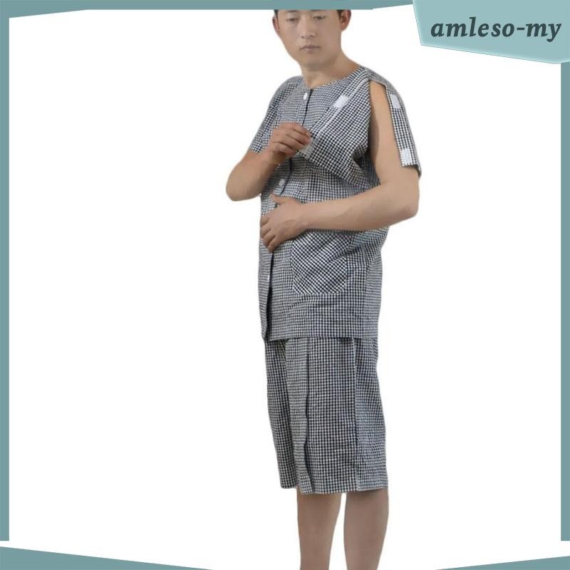 [AmlesoMY] Fracture Patient Pajamas Home Care Clothing for Elderly, Old Man Bedridden Patients