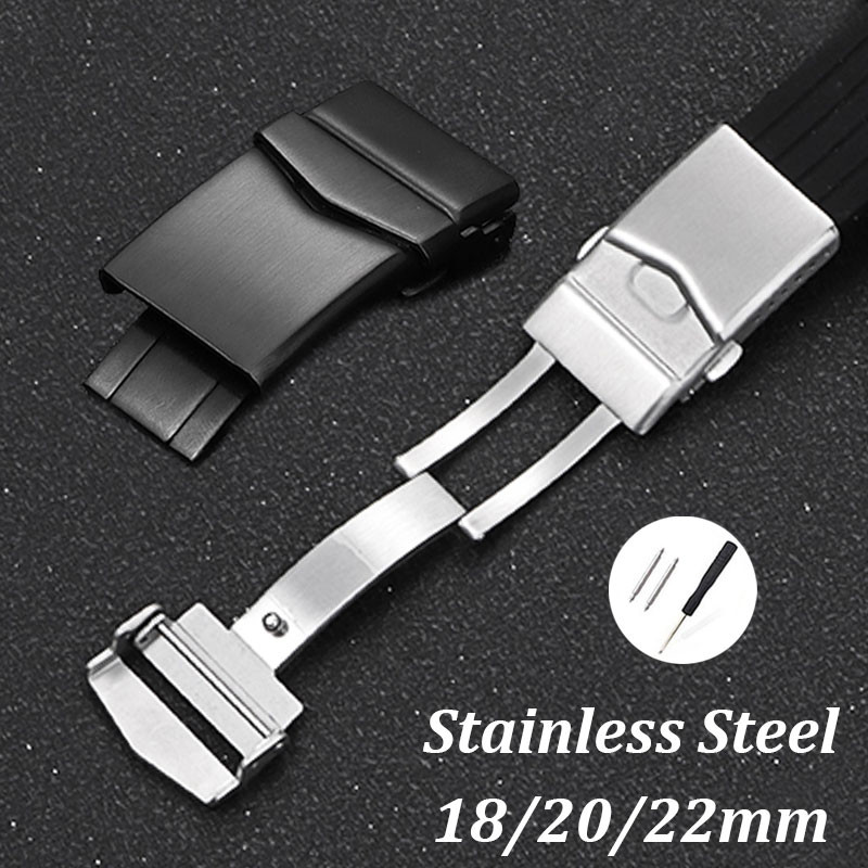 316L Solid Stainless Steel Watch Buckle Watch Strap Folding Clasp 18mm ...