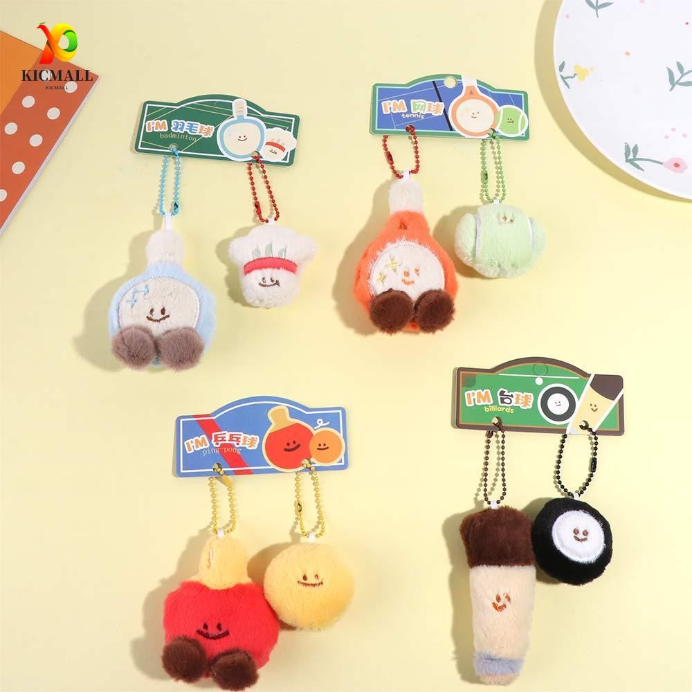 KICMALL Racket Plush Pendant, Billiards Fluffy Table Tennis Doll ...