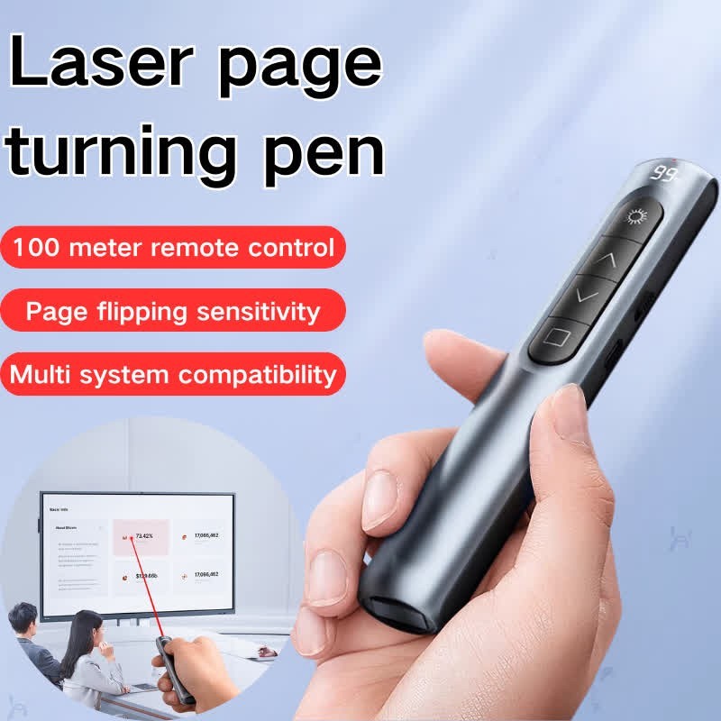 Laser Flip Pen Remote Control PPT Slide Wireless 2.4GHz Type-C Charging ...