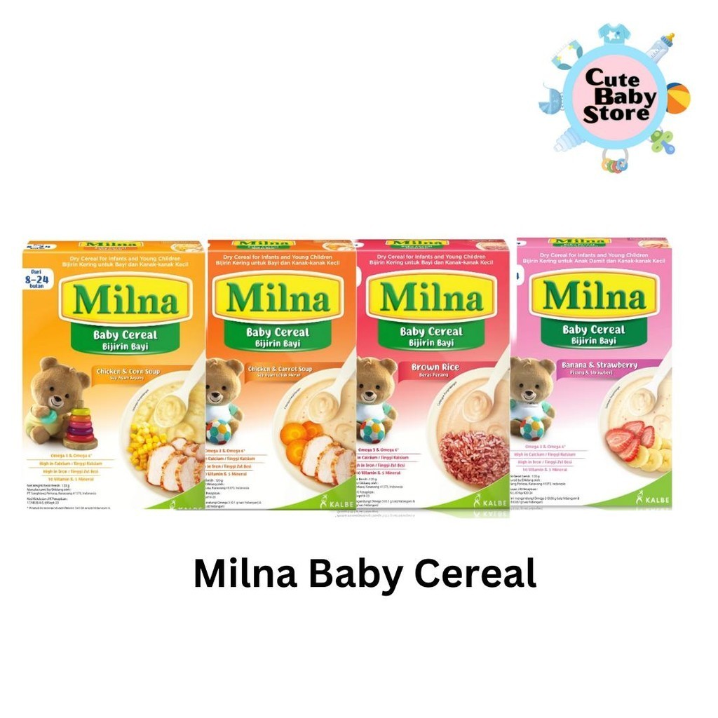Milna Baby Cereal 120g (Brown Rice / Banana&Strawberry / Chicken&Corn ...