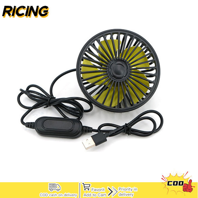 RAM USB Car Fan Multi-angle Rotation Windshield Desk Mount Cooling Fan ...