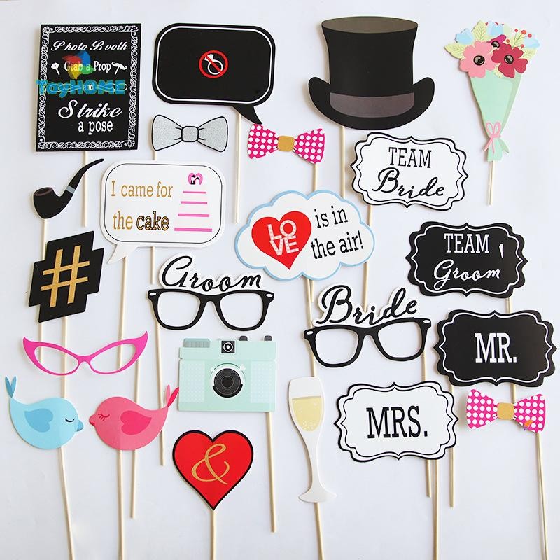 GPHA> Wedding Decor Photo Booth Props DIY Mustache Lips Glasses Team