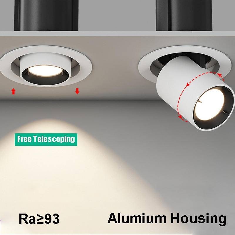 Stretchable COB Spotlight 7W 9W 12W Tricolor Lighting Fixture ...