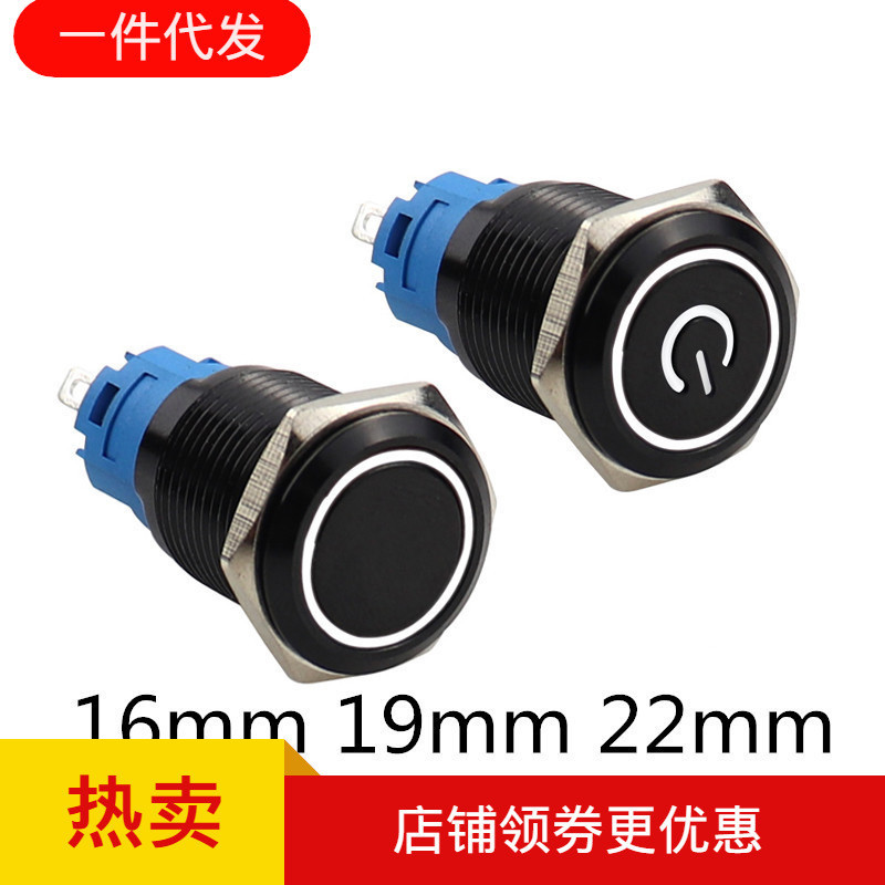 Waterproof Metal Button Switch with Symbol and LED, Self-locking and ...