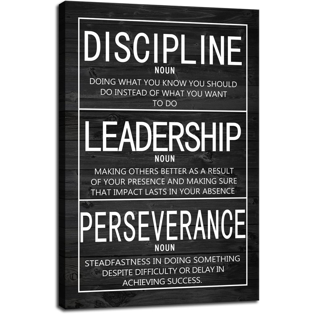 Inspirational Wall Art Discipline Noun Leadership Noun Perseverance ...