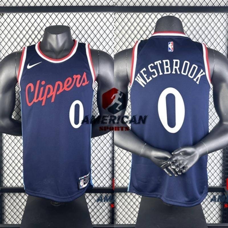 Men's T-Shirt 2024NBA Outer Los Angeles Clippers Russell Wes Brook ...