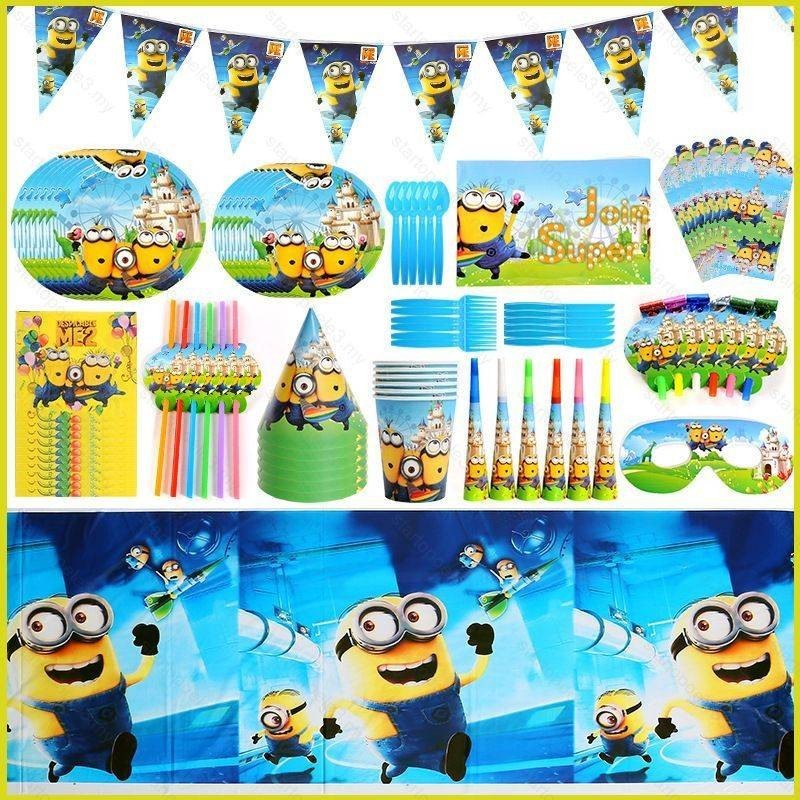 Ellen Minions Despicable Me Disposable Tableware Decoration Set Banner ...