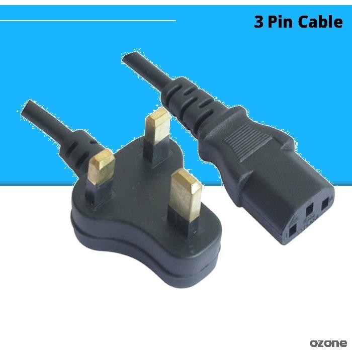 3 Pin UK Plug To Desktop PC/CPU Power Cord Supply Cable 1.5m | Shopee ...