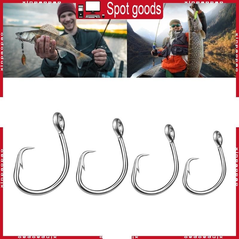 30 Hameçons Inox Fish Hooks Circle Hook Taille 4/0 - Acier Inoxydable Pour Pêche Carpe Et Gros Poissons