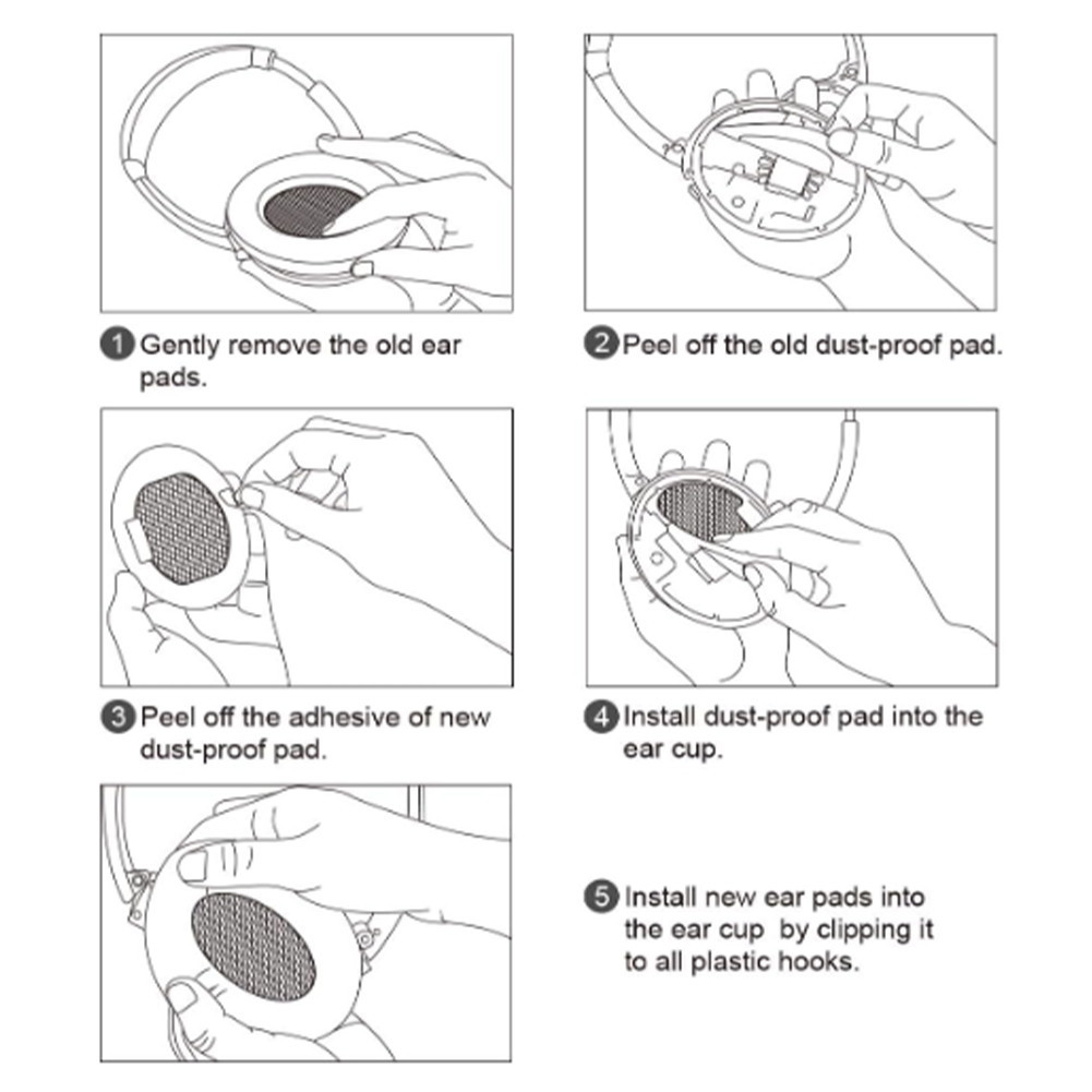 Cooling Gel Replacement Earpads Head Beam Memory Foam Ear Pads Cushions