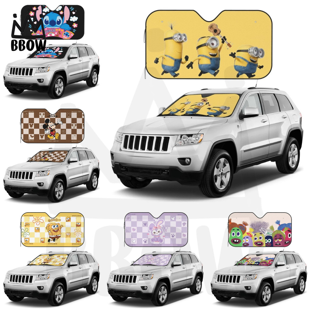 Snoopy Minions Stitch Garfield Mickey Car windshield sunshade 51/55inch ...