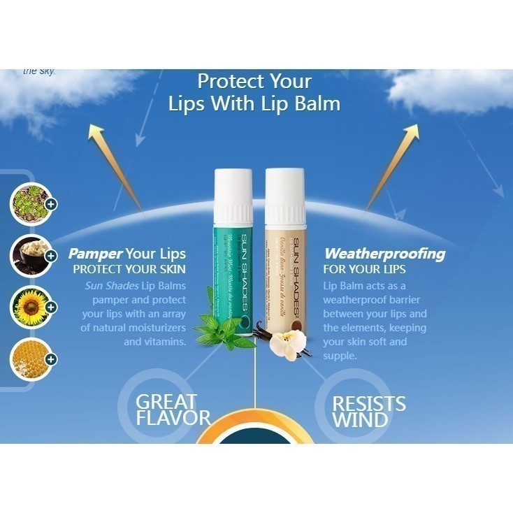 Sun Shades Lip Balm Mountain Mint/Sun Shades Vanilla Bean Lip Balm