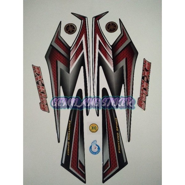 HITAM MERAH Striping Decal Pole Sticker Motorcycle yamaha RX king 2004 ...