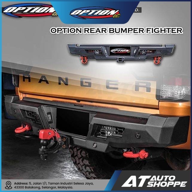 OPTION 4WD 4x4 option4wd REAR BUMPER FIGHTER FOR FORD RANGER T6 T7 T8 ...