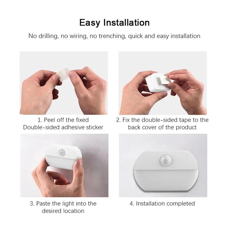 LED Sensor Night Lights 3-6M Sensor Distance AAA Battery Motion Sensor ...