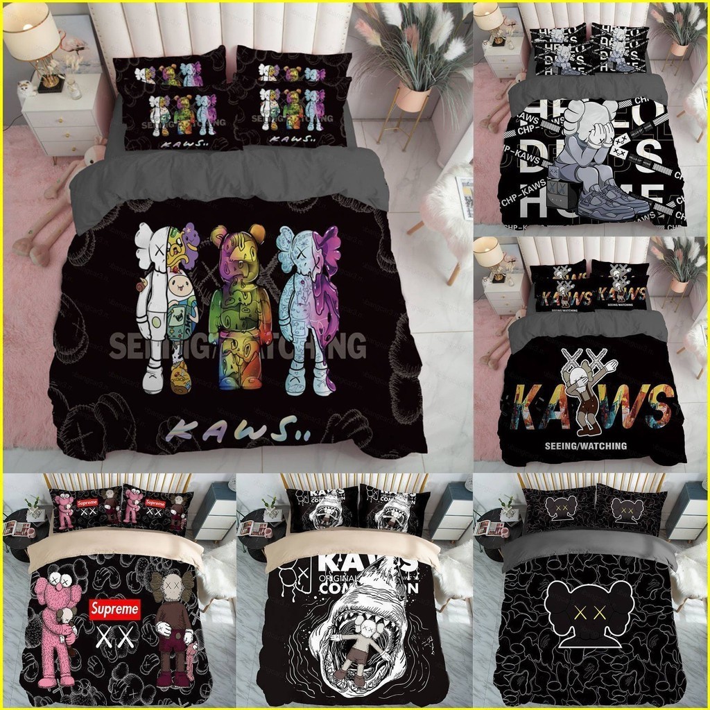 【YB3】 KAWS Suit Bedding Set Bed Sheet Quilt Cover Pillowcase Home ...