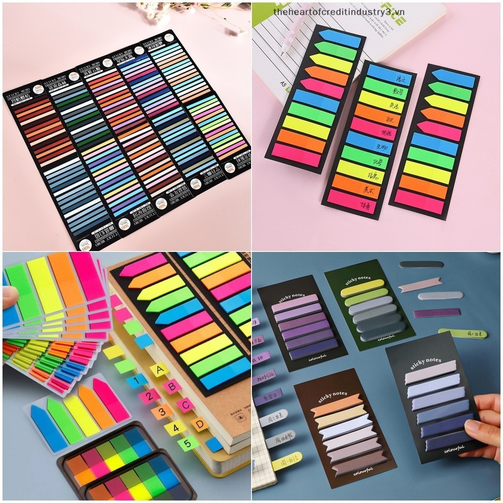 200 PCS Convenient Sticky Notes, Student Colored Index Stickers, Office ...