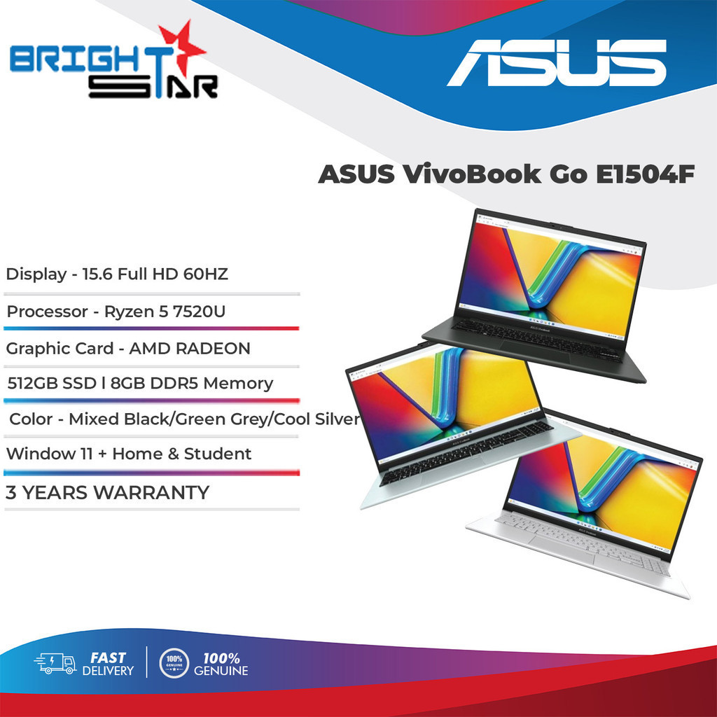 Asus Vivobook Go E1504f Anj466wsanj467wsanj468ws R5 7520u8gb Ddr5512gb Nvmeamd Radeon 8737