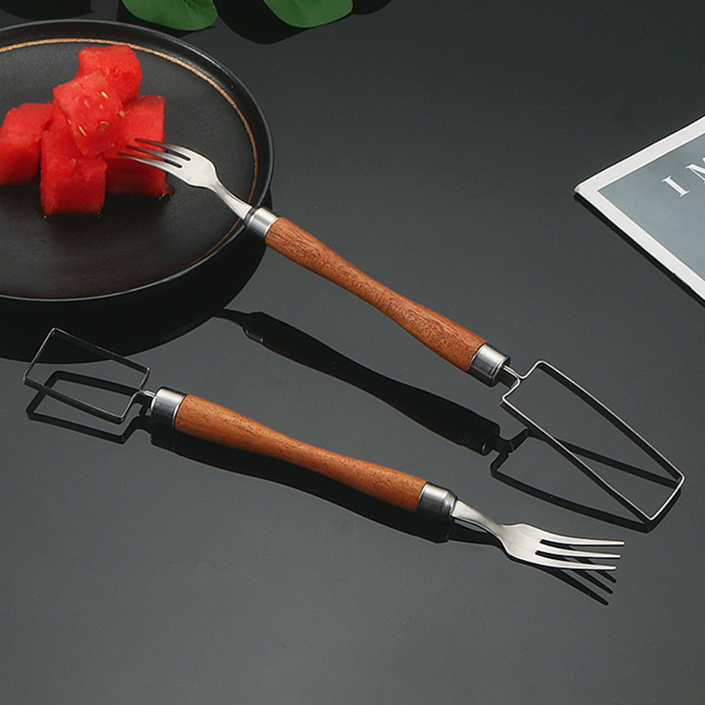 Watermelon Dicer With Spoon Foldable Fork Portable Melons Slicers For