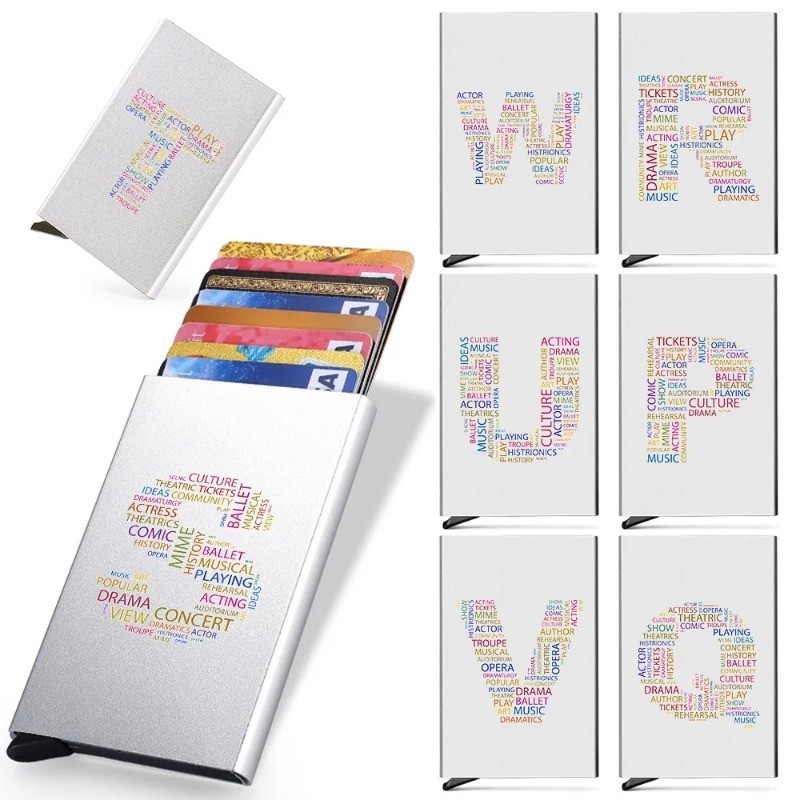 Rfid blocking aluminum metal women slim wallet money bag anti scan