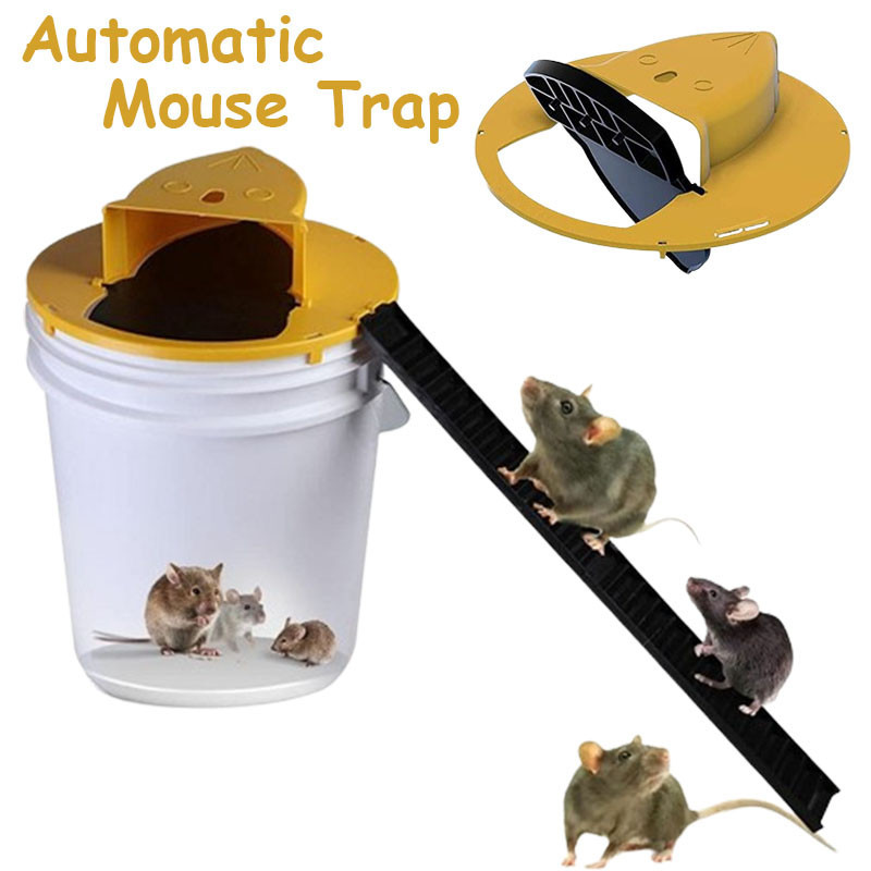 Automatic Mouse Trap Slide Bucket Lid Reusable Smart Mouse Trap Auto ...