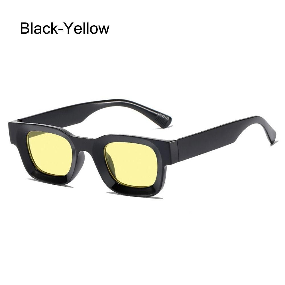 Thick Square Retro Chunky Sunglasses – UV400, Non-Polarized, Women's, Multiple Lens Colors