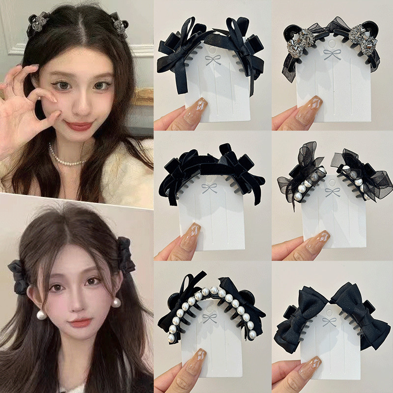 Princess Head Bow Temperament Small Grab Clip Sweet Hair Clip Forehead ...