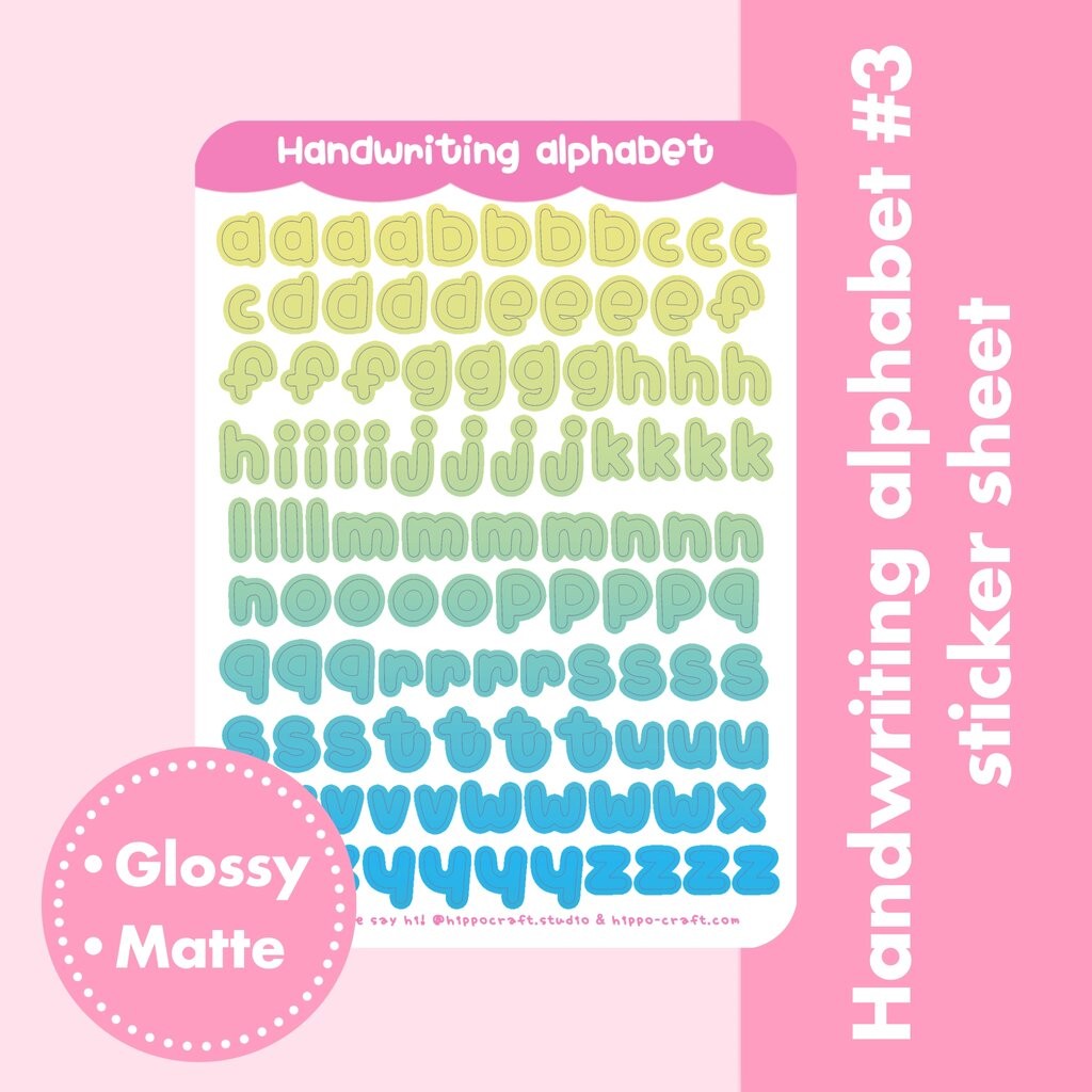 Handwriting alphabet 3 | Planner sticker sheet English Stickers ...
