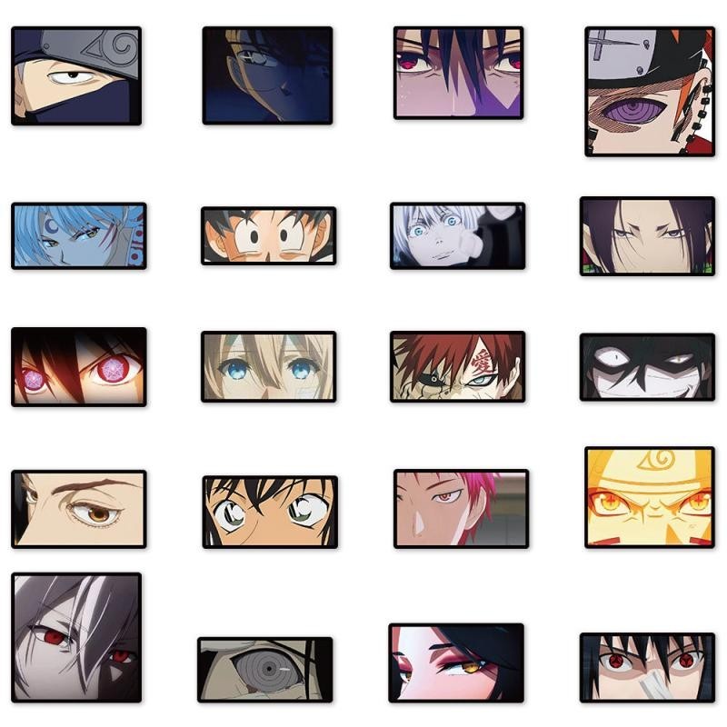 80张动漫角色眼神杀贴纸高颜值帅气diy手帐贴手机壳装饰贴画80 anime characters' eye contact killer ...