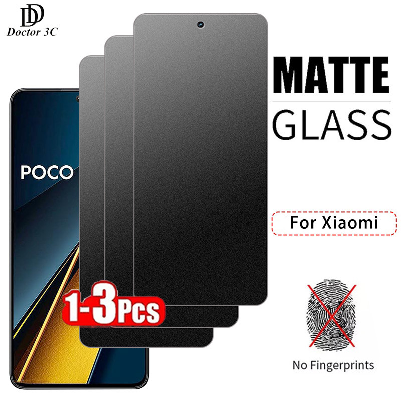 Matte Tempered Glass For Xiaomi Poco X6 X5 X4 X3 NFC M6 Plus M5 M5s M4 ...